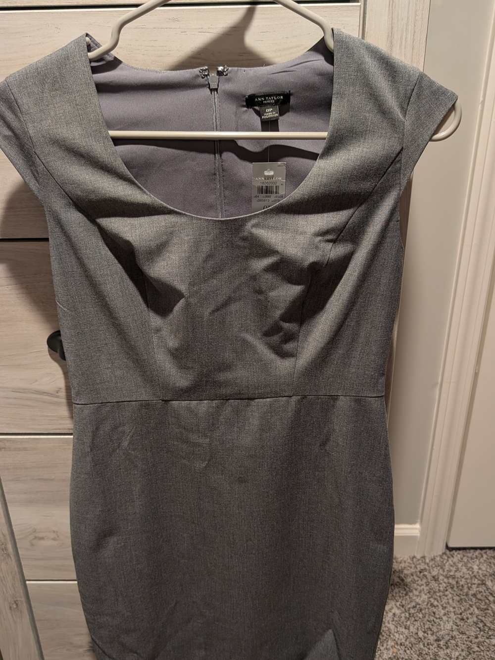 Ann Taylor Gray Midi Sheath Dress